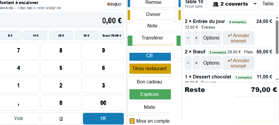 Aperçu de l'encaissement EAZY POS